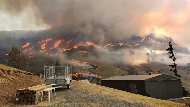 A fire burns in the Gold Coast hinterland.