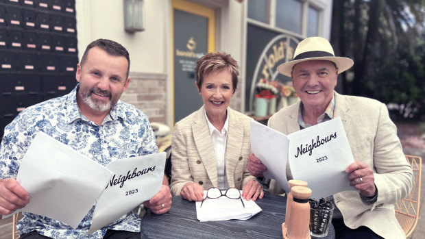 (L-R) Ryan Moloney, Jackie Woodburne and Alan Fletcher, as well as Stefan Dennis (not pictured) are the only confirmed returning cast members.