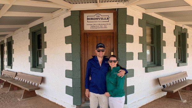 Talia Ellis and her husband Courtney Ellis have bought the Birdsville Hotel and bakery, which has since been closed.