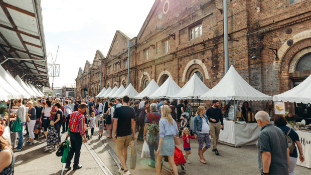 Stock up on fresh supplies at the Carriageworks Christmas Market. 