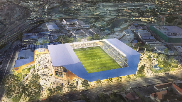 The Brisbane Strikers commissioned Cox Architects to design a boutique stadium for Perry Park.