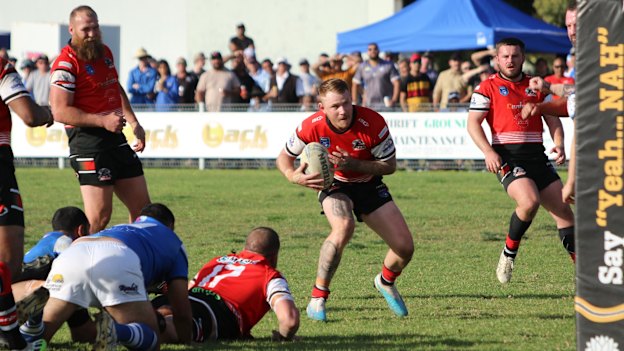 Ethan Collins with a carry. The North Tamworth Bears are the city’s only team in the Group 4 competition.