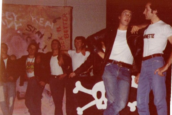 Stuart Maunder, second from right, as the Pirate King in a University of NSW production of The Pirates of Penzance, 1977.