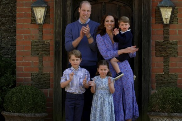 The Cambridges and their children, Prince George, 7, Princess Charlotte, 5, and Prince Louis, 3.