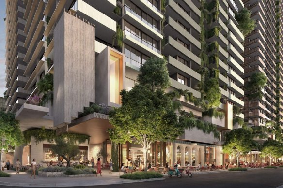 Three residential towers, with 1001 apartments, have been proposed for Newstead in a new Italian-themed development.