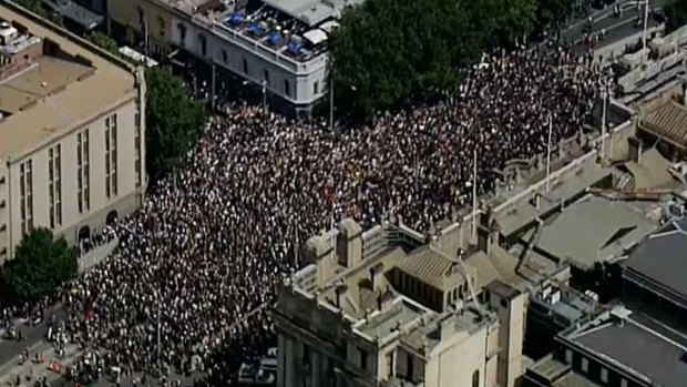 The 'invasion day' rally in Melbourne.