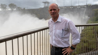 Senate candidate and former Brisbane lord mayor Campbell Newman at Wivenhoe Dam.