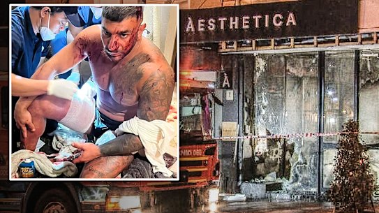 Sanar Ghanim (nel riquadro) e il bombardamento del salone di bellezza di South Yarra. 