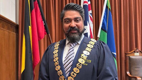 Pradeep Tiwari in his mayoral robes.
