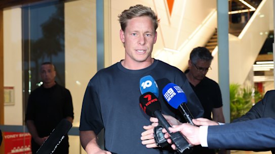 Swans player Isaac Heeney leaves Swans Headquarters in Moore Park, Sydney. 23 September 2026.