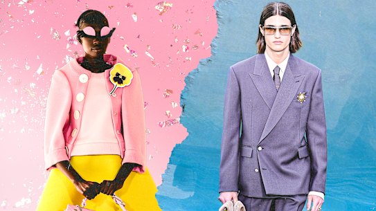 Models in Marc Jacobs womenswear and Louis Vuitton menswear. 