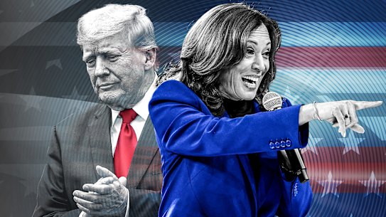 Donald Trump is struggling in the US election race as Kamala Harris leads in the polls. 