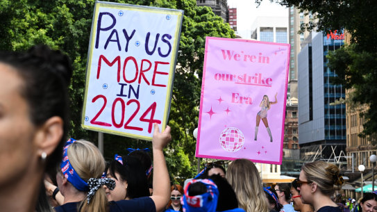 Striking nurses gather in Hyde Park in September.