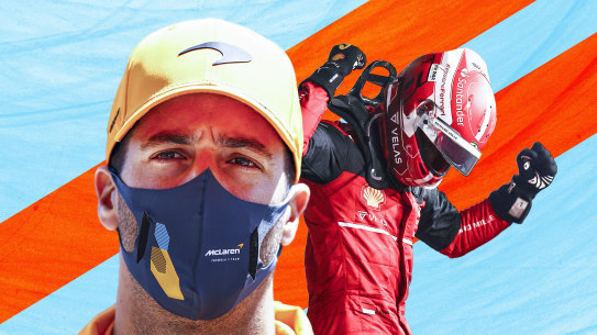 Daniel Ricciardo and Charles Leclerc.