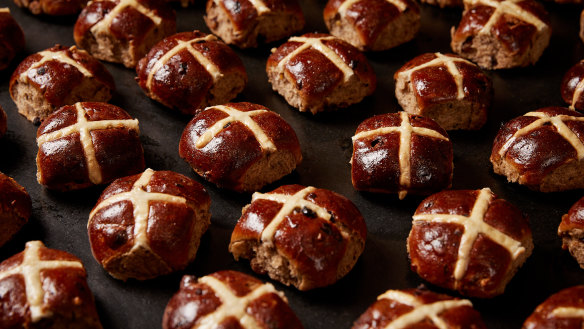 Ned’s Bake is using Koko Black chocolate in some of its hot cross buns this year.