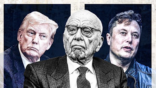  Donald Trump, Rupert Murdoch, Elon Musk