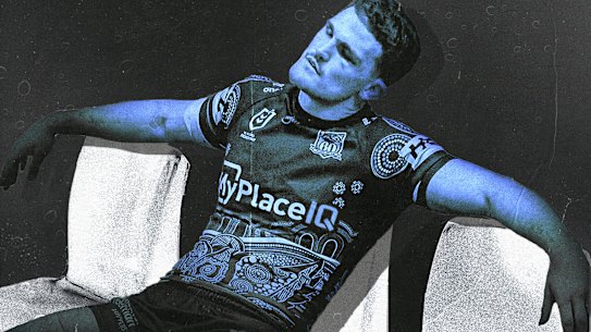 Penrith Panthers halfback Nathan Cleary in the dressing rooms after the Roosters upset.