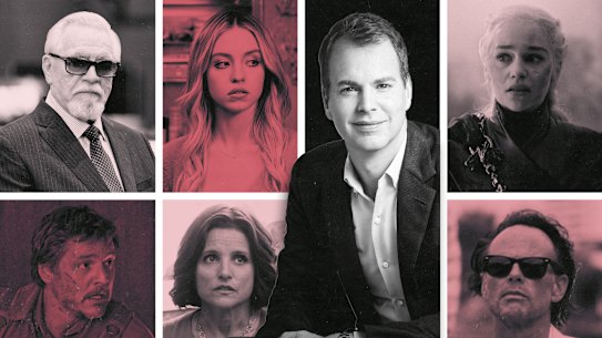 HBO’s Casey Bloys with some of its programming’s biggest stars.