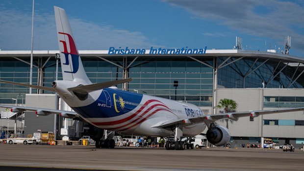 Malaysia Airlines back at Brisbane Airport on Sunday.