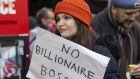 A scene from the December picket line outside the London offices of the Guardian and Observer.
