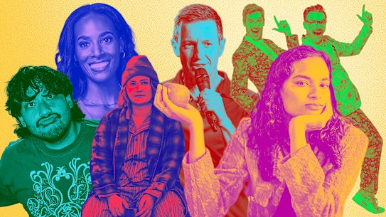 L-R: David Correos, Zainab Johnson, Laura Davis, Rove McManus, The Listies, Abby Govindan