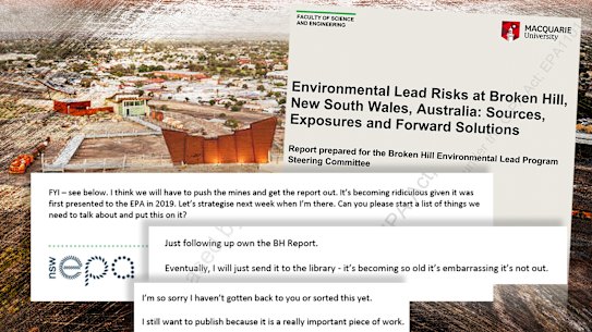 Internal documents show NSW Environment Protection Agency bureaucrats acknowledged the urgency of releasing the scientific report, but were concerned about the reaction from mining companies and the community.