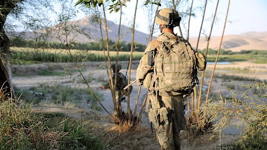 Australian soldiers patrolling the Khod Valley in southern Afghanistan. 