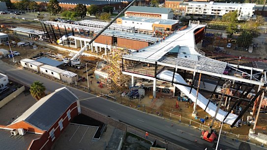The new Midland Train Station under construction last year.