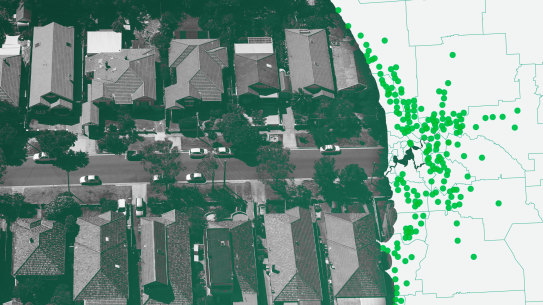 The number of suburbs an average income earner can afford is dwindling. 