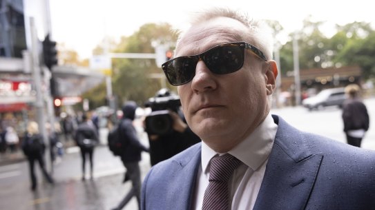 Paul Kent arriving at the Downing Centre court complex