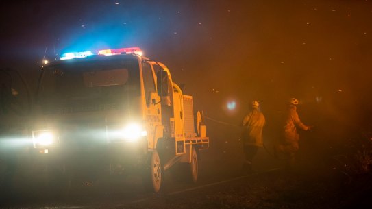 Queensland Bushfires November 2019: The Pechey bushfire, north-east of Toowoomba, where there are fears at least five homes have been lost, pending damage assessments. Credit: QFES - Facebook.