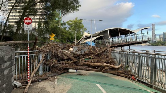 Queensland’s floods of early 2022 hit transport infrastructure along the Brisbane River.