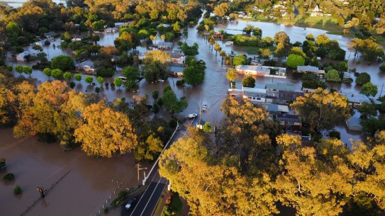 Eugowra was inundated by flood on Monday morning.