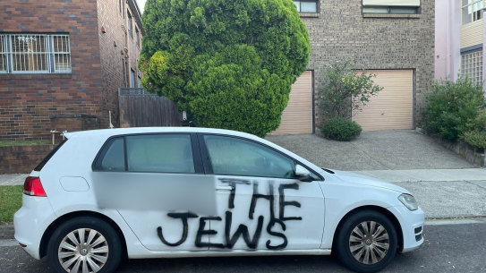 Antisemitic graffiti seen in Queens Park in Sydney’s east..