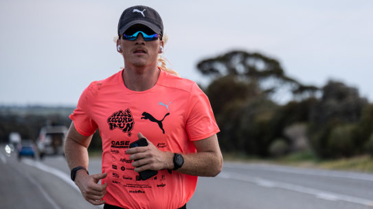 Nedd Brockmann is in the final days of his run from Perth to Sydney.
