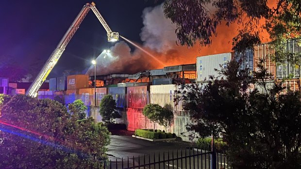 Western Sydney warehouse fire forces highway closure