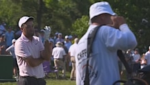 Scottie Scheffler unleashed a wild spray at his caddy after his tee shot found the water.