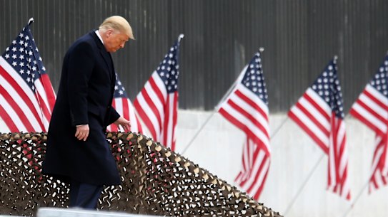 US President Donald Trump, pictured during a trip the border wall in Mexico this week.