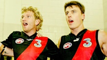 Andrew Welsh, James Hird and Matthew Lloyd in their playing days at Essendon in 2004.