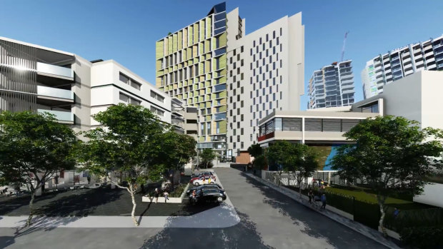 An artist's impression of the student accommodation plan at The Block. 