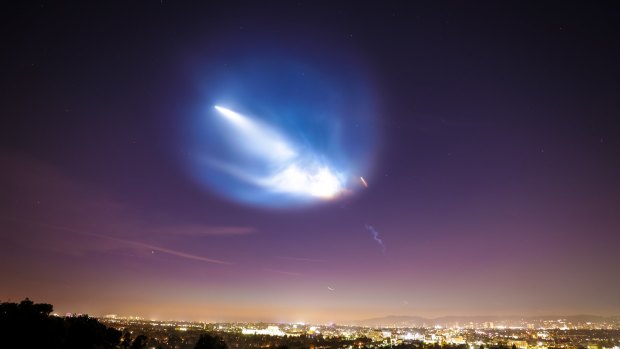 SpaceX's Falcon 9 launch, as seen in the skies above California.
