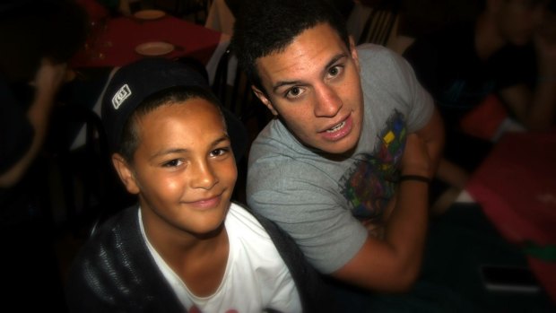'We used to love him because he was so tough': Petaia as a youngster with Matt Toomua.