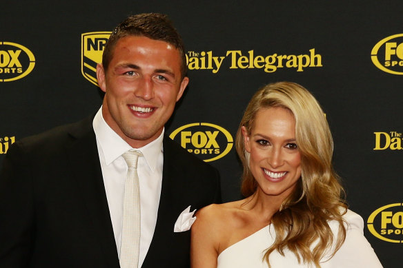 Sam and Phoebe Burgess at the 2014 Dally M awards.