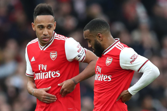 Arsenal's Pierre-Emerick Aubameyang (left) and Alexandre Lacazette are looking more and more likely to be back on the field next month.