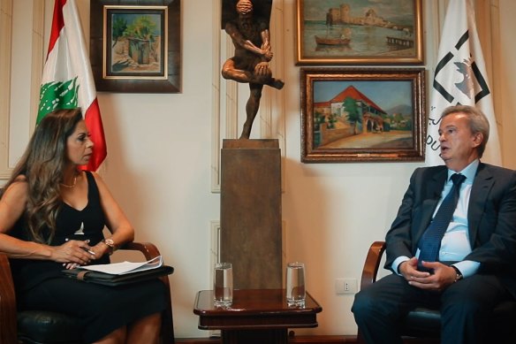 Riad Salameh, governor of Lebanon’s central bank since 1993, is interviewed by Daizy Gedeon for “Enough! Lebanon’s Darkest Hour”.