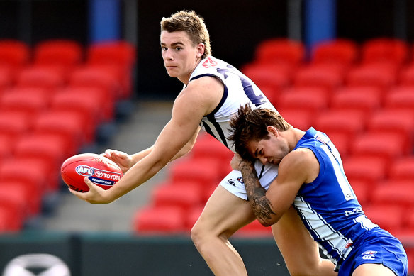 Fremantle's Caleb Serong is the favourite to win the Rising Star award.