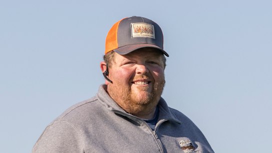 Ninth generation farmer Caleb Ragland on his property in Magnolia, Kentucky.