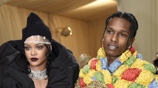 Rihanna, left, and ASAP Rocky attend The Metropolitan Museum of Art’s Costume Institute benefit gala celebrating the opening of the “In America: A Lexicon of Fashion” exhibition on Monday, Sept. 13, 2021, in New York.
