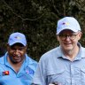 Prime Minister Anthony Albanese and his PNG counterpart, James Marape, walk the Kokoda Track. 