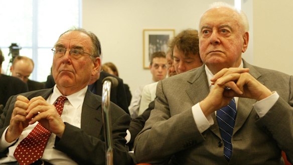 Speechwriter Graham Freudenberg with former prime minister Gough Whitlam in 2005. 